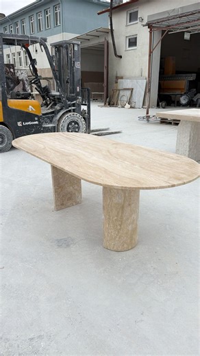 Travertine Dining Table - Natural Handmade Beige Stone Living Room Marble Furniture - Etsy