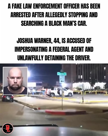 Daily Loud on Instagram: "CRAZY: Fake law enforcement officer arrested for searching a Black man’s car. #JoshuaWarner, 44, is accused of impersonating a federal agent and unlawfully detaining a person after being caught by two YouTubers who film law enforcement for content. 😳 Thoughts on this?? 🤔 Please also tag the YouTubers who took the video so we can give them credit for catching this weirdo."