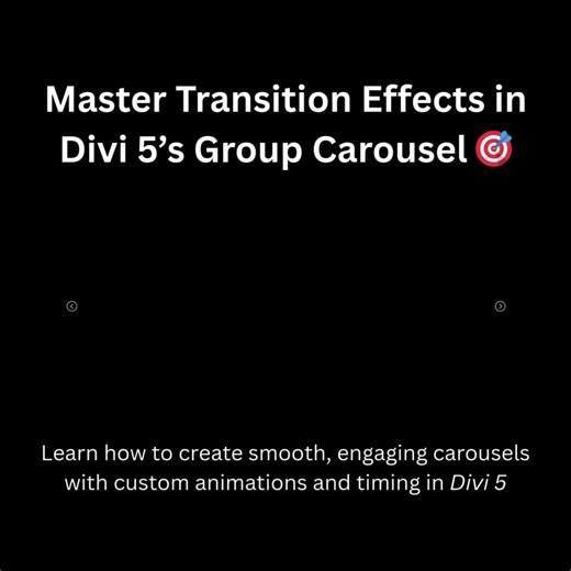 Smooth slides, staggered animations, custom timing 🎯 With the Group Carousel in #Divi5, you control how each transition feels so your carousels don’t just scroll, they impress. | Elegant Themes