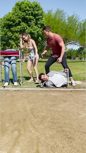 1.7M views · 10K reactions | Man cut in half on a bike  Inspired from David Copperfield illusion with his kind permission #magic #crazy #park | Xavier Mortimer | Facebook