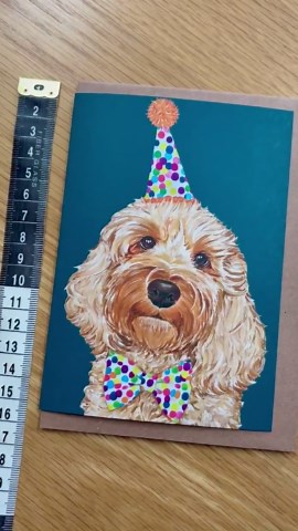 Red/golden Cockapoo Birthday Card - Blank Inside - Etsy