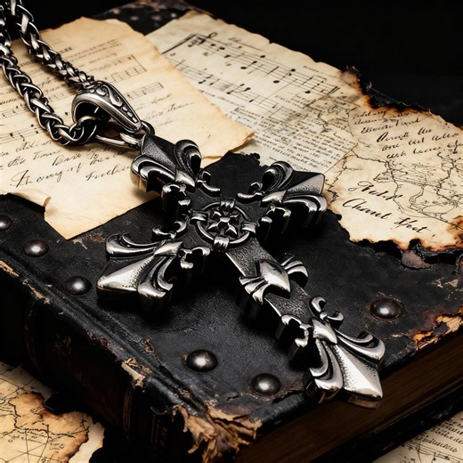 Retro Titanium Steel Heavy Cross Pendant / Gothic Punk Style / Unisex / Harley-davidson Biker Pendant - Etsy