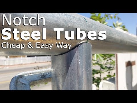 Cheap way to notch steel tubes, Weld and Connect Round Pipes in T Joint #welding #slidinggate
