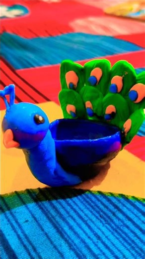 Handcrafted Peacock Diya for Diwali | Made by Aparna | Super Clay #craftsvilla #claycrafts #shorts