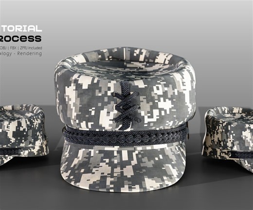 ArtStation - Cloth Modeling Tutorial Vol 01🎓 Military Hat  – Clear Visuals, No Audio 🎓 | Tutorials