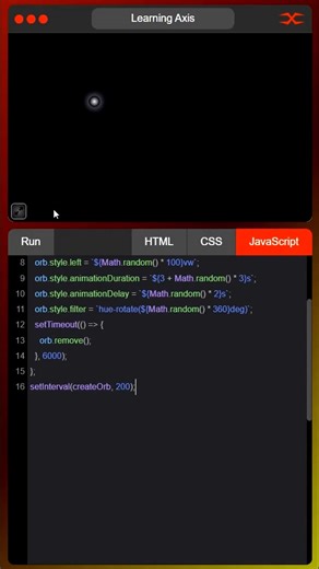 Floating Light Orbs | HTML CSS JavaScript #LearningAxis #htmlforbeginner #htmlcourse #codingtips #htmlclasses #javascript #whatishtml #webdevelopment #FrontEndDevelopment #html | Learning Axis