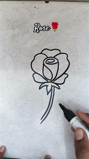 Easy Rose Drawing | Step by Step 🌹#easy #shorts #rose