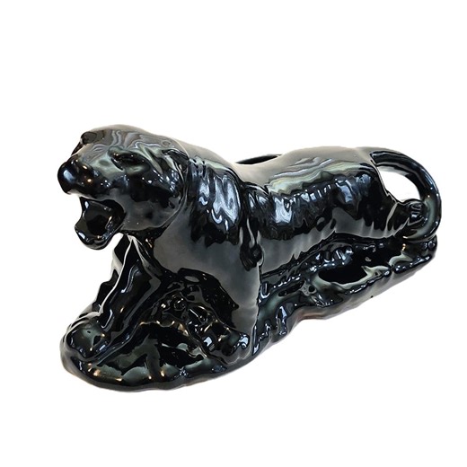 Vintage Black Panther Planter | Mid Century Modern Ceramic Big Cat | Hollywood Regency Animal - Etsy
