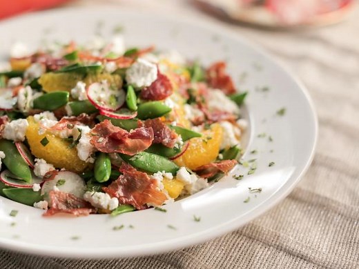 Snap Pea, Orange and Radish Salad