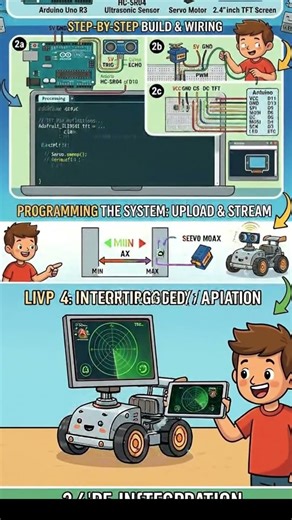 Arduino Uno Radar Project #arduinobasics #arduino #automobile