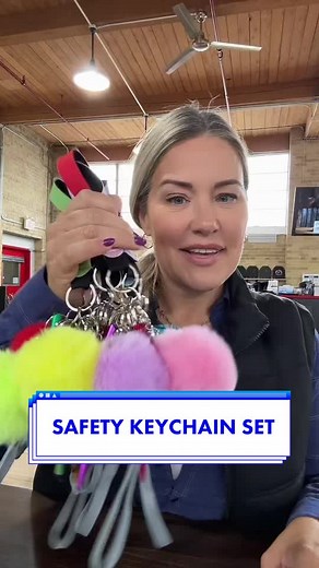 This personal safety keychain kit is the perfect gift that can go a long way! Its versatility makes it a great gift for a team, daughter, son, mother, father, friend, wife, husband, girlfriend, boyfriend, roommate, colleague, etc. It will give them a sense of security and safety that no other keychain can provide. Each set contains: ✨1 Personal Security Alarm ✨1 Distress Whistle ✨1 Kubaton (can break some types of glass) ✨1 Pom Pom ✨1 No Touch Door Opener ✨1 Wristlet Strap Head to my profile to 