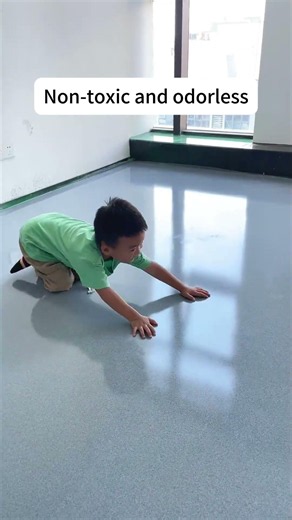 Epoxy colored sand floor paint, with a unique terrazzo texture.#smooth #resin #floordesign #coating