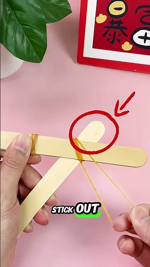 DIY Popsicle Stick Rubber Band Gun! 🎯🍦 #DIY #crafts #shorts