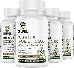 Probiotics for Women and Men - 200 Billion CFU 12 Strains Probiotic for Digestive Immune & Gut Health, with Organic Prebiotic Shelf Stable Probiotic Supplement for Constipation Bloating 240 Capsules