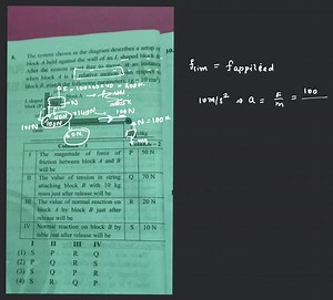The system shown in the diagram describes a setup of block A he... | Filo