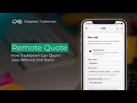 Tradesman App | How to Quote Jobs Without Visiting the Site (Remote AI feature Sleepless Tradesman)