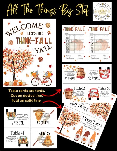 THANK-FALL Ya’ll Bunco Set: Printable PDF With Scoresheets, Tally and More! - Etsy