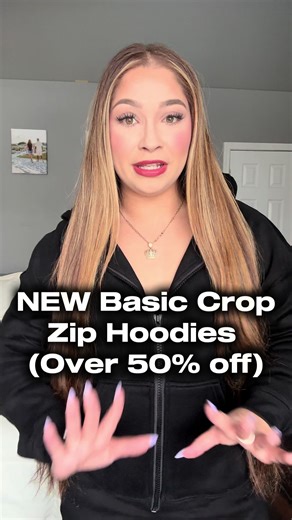 Basic Crop Zip Hoodies on Sale - Over 50% Off!