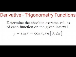 ABSOLUTE EXTREME VALUES Of Function y = sin(x) - cos(x)