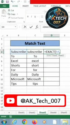 match text in MS Excel