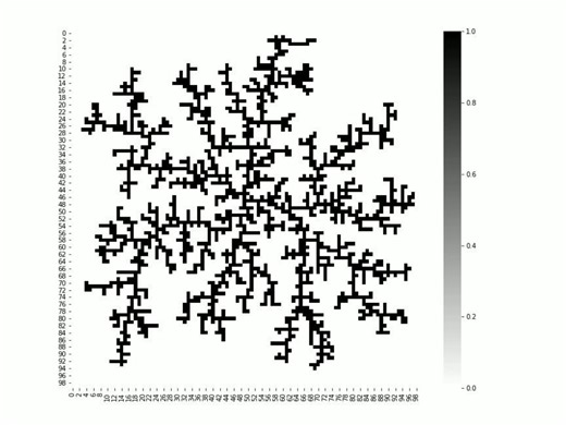 使用DLA算法生成分形结构