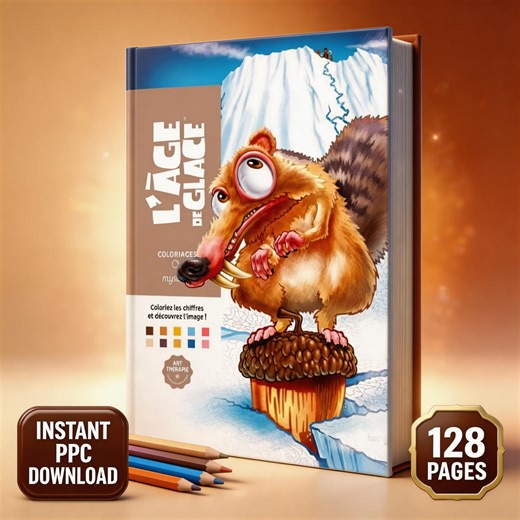 Ice Age Mystery Color by Number Book | 128 Pages Cartoon Coloring PDF for Adults and Kids (digital Download) - Etsy