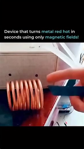 EDUCATIONAL BHAIYA on Instagram: "If magic had a scientific explanation - this would be it. This is induction heating: turning metal red-hot in seconds with zero flame, zero contact. A magnetic field forces electric currents inside the metal - and the metal heats itself from within. Steel doesn't stand a chance. It's not just engineering. It's intelligence applied to matter - the same principle powering induction cooktops, precision manufacturing, and next-gen automated factories learning to thi