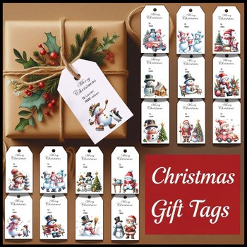Christmas Winter Holiday Snowman Students Gift Editable Tags | December Party
