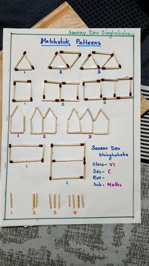Mathematics project/st Mary's convent school/#schoolprojects ‪@creativeindia1999‬ /matchstick