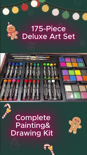 175-Piece Deluxe Art Set in Wooden Case – Complete Painting & Drawing Kit
