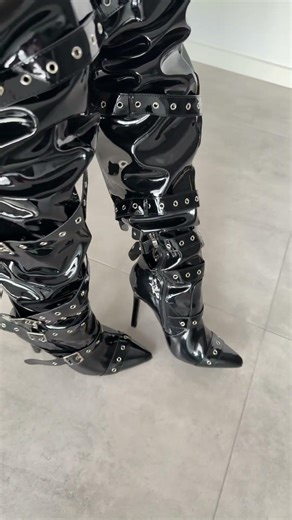 Black Over-the-knee High Heels Boots #highheels #overkneeboots #boots
