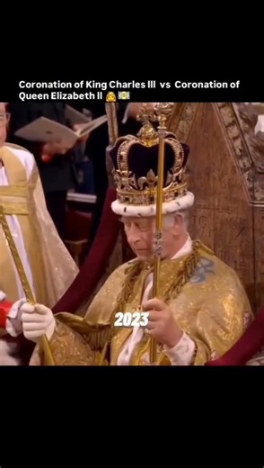 👑 King Charles III & Queen Elizabeth II Coronations | Then vs Now ✨ #queenelizabeth #kingcharles #uk