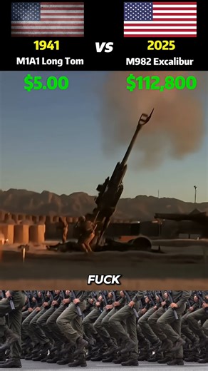 155mm Long Tom vs M982 Excalibur (Modern) #ffyp #tank #usa #army #defense #military #reels | Military Aviation