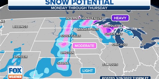 Spring storm system to dump snow from Rockies to Great Lakes
