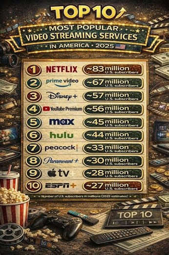 🎬📺 Top 10 Most Popular Video Streaming Services in America – 2025!