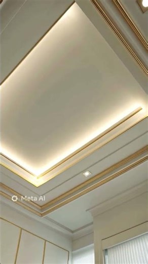 Trendy + Searchable Modern False Ceiling Design 2026 | LED Cove Light + Gold Wall Frames