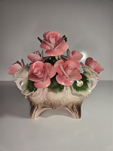 Vintage Capodimonte Pink Roses Porcelain | Made in Italy - Etsy