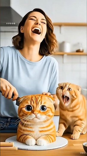 Scottish Fold & Maine Coon Freak Out Over Hyper-Realistic Cakes! 😹 #CatReaction #funnycats