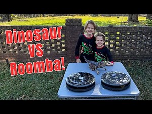 Roomba VS Dinosaur! Which one will fall first??