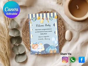 Welcome Baby Invitation – Pastel Colors, Baby Shower (digital Download) - Etsy Canada