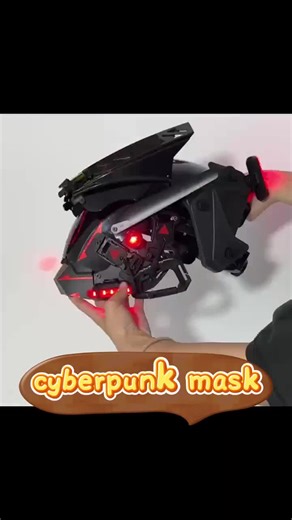 Self-design Cyberpunk Helmet/mask, Black Mecha-style Mask, Custom Halo Color,futuristic Tech Cyberpunk Mask, Alien Cyberpunk Halloween Mask - Etsy