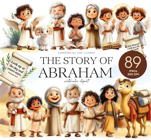 Abraham Story Clipart, Abraham and Isaac, Biblical Character Clipart, Bible Story, Kids Bible Study, Biblical People, Religious Clipart - Etsy