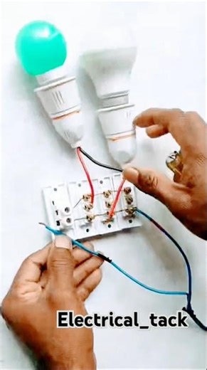three bulb two way switch control supply one way switch..#electrical #viral #trending #youtubeshorts