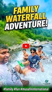 The Ultimate family waterfall adventure 🤣| #family #fun #waterfall #musafirinternational #ytshorts