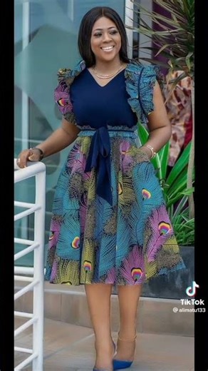 Some pretty models in African loincloth-#modele robe courte en pagne pour femme -#pagne2023