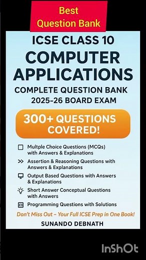 ICSE Class 10 Computer Applications Question Bank 2025-26 | Complete Exam Preparation Guide