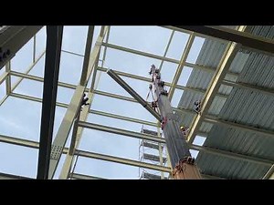 Steel Beam Erection Work | Factory Steel Building Construction 2025