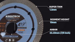 KEENTECH Diamond Saw Blades 4.5 inch Super Thin, for Porcelain Ceramic Tile Granite Marbles Smooth Cutting, Diamond Blade for Angle Grinder, 4.5" Porcelain Saw Blade (2-Pack)