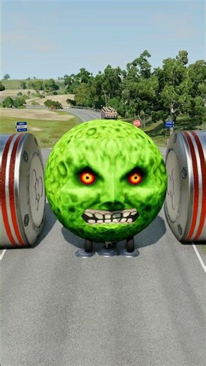 Long Colourful Capsule Buses vs Hydraulic Crush - BeamNG.drive