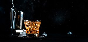 Godfather alcoholic cocktail with scotch whiskey, amaretto liqueur...